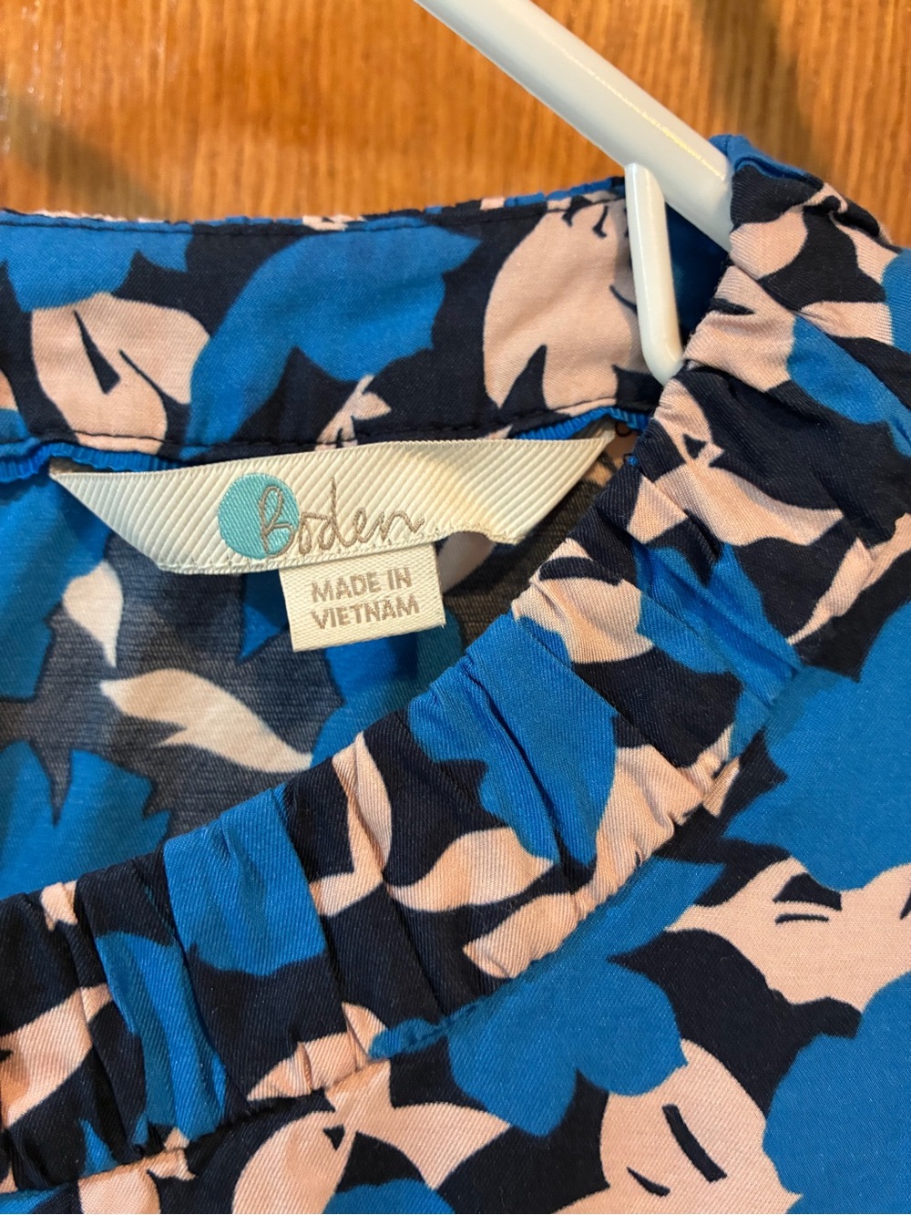 Boden Blue and Pink Floral Short-Sleeve Blouse - Picture 2 of 5